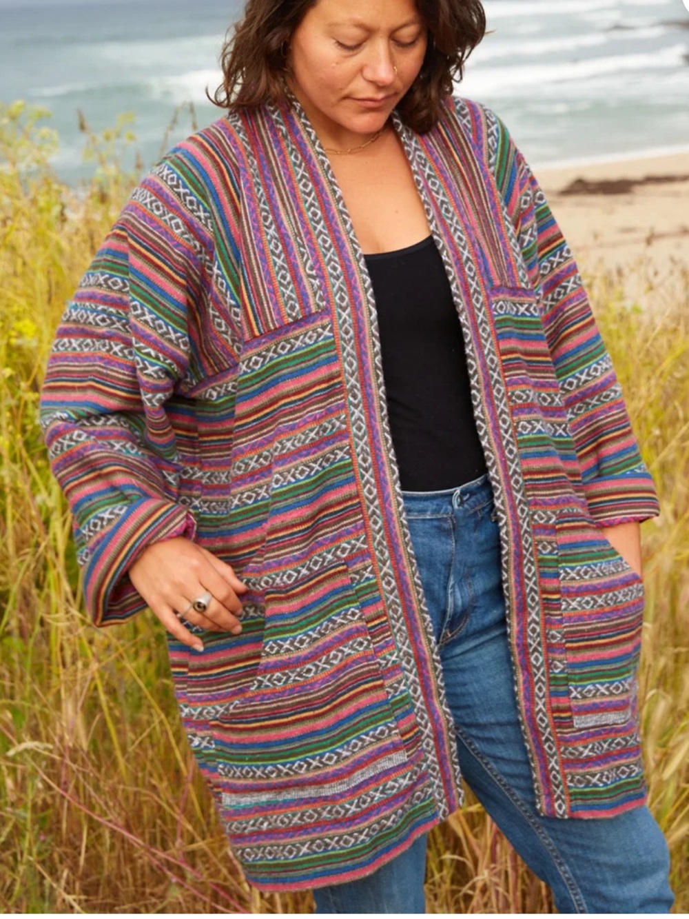 Zig Zag Brushed Cotton Geri Kimono